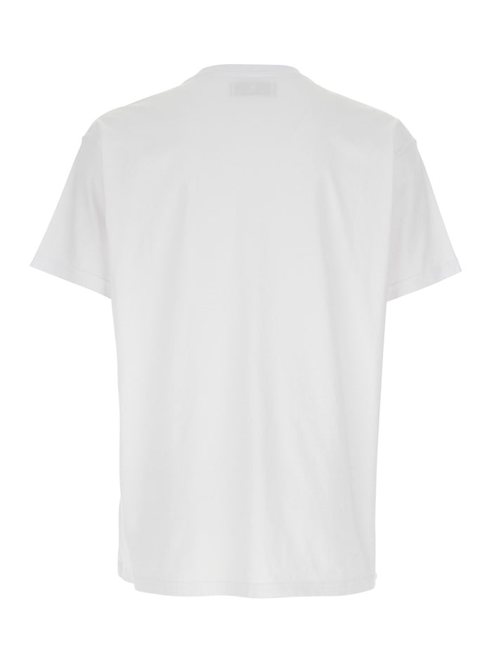 Crew Neck T-Shirt With Orb Logo Detail On The Front White Cotton For Women Tshirts And Polo Shirts