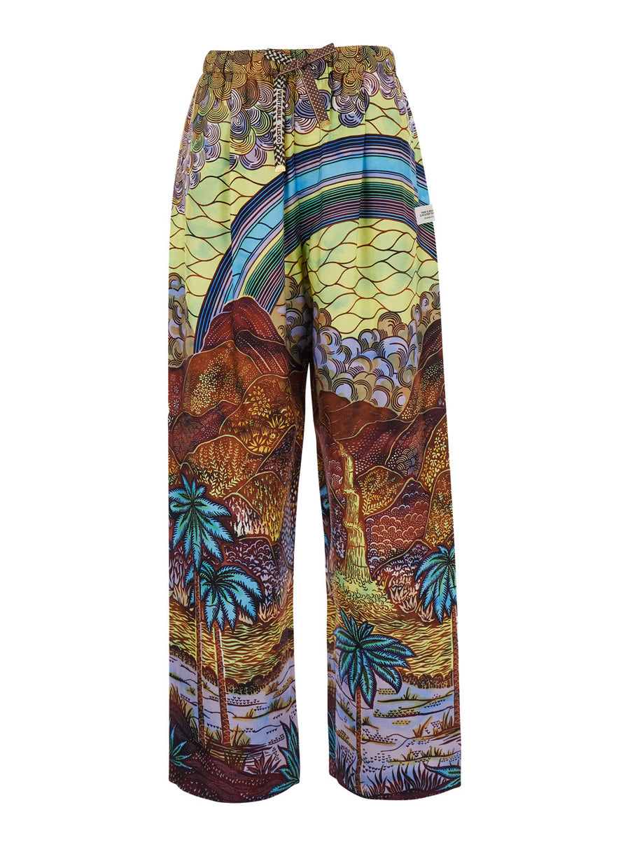 Trousers With Multicolour Print