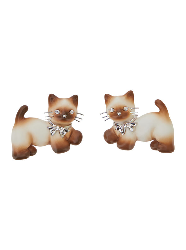 Hair Clip Kitten Brown Fabric Accessories
