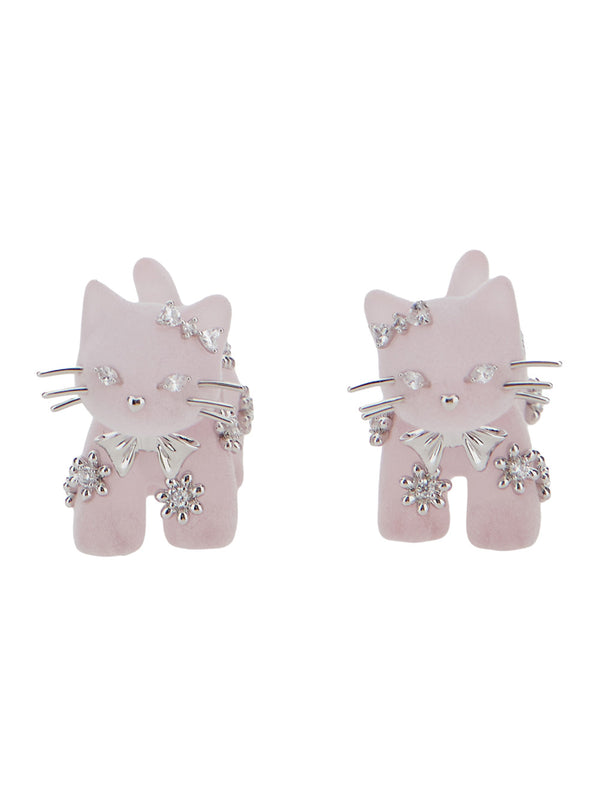 Earrings Split Kitten Pink