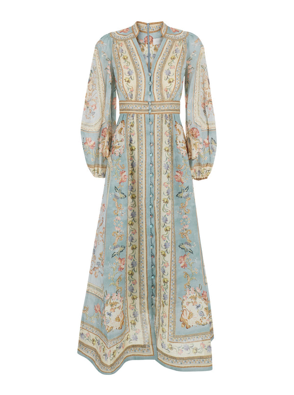 Long Dress Roselight Multicolour Linen