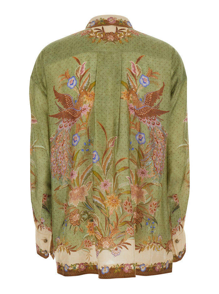 Indra Relaxed Shirt Is A Multicolored Silk For Women And Blouses