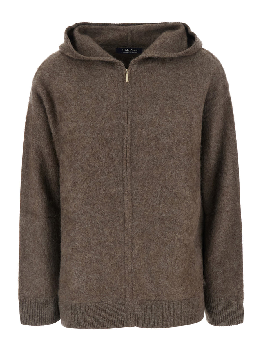 V-Neck Yak Wool Sweater Brown Tops