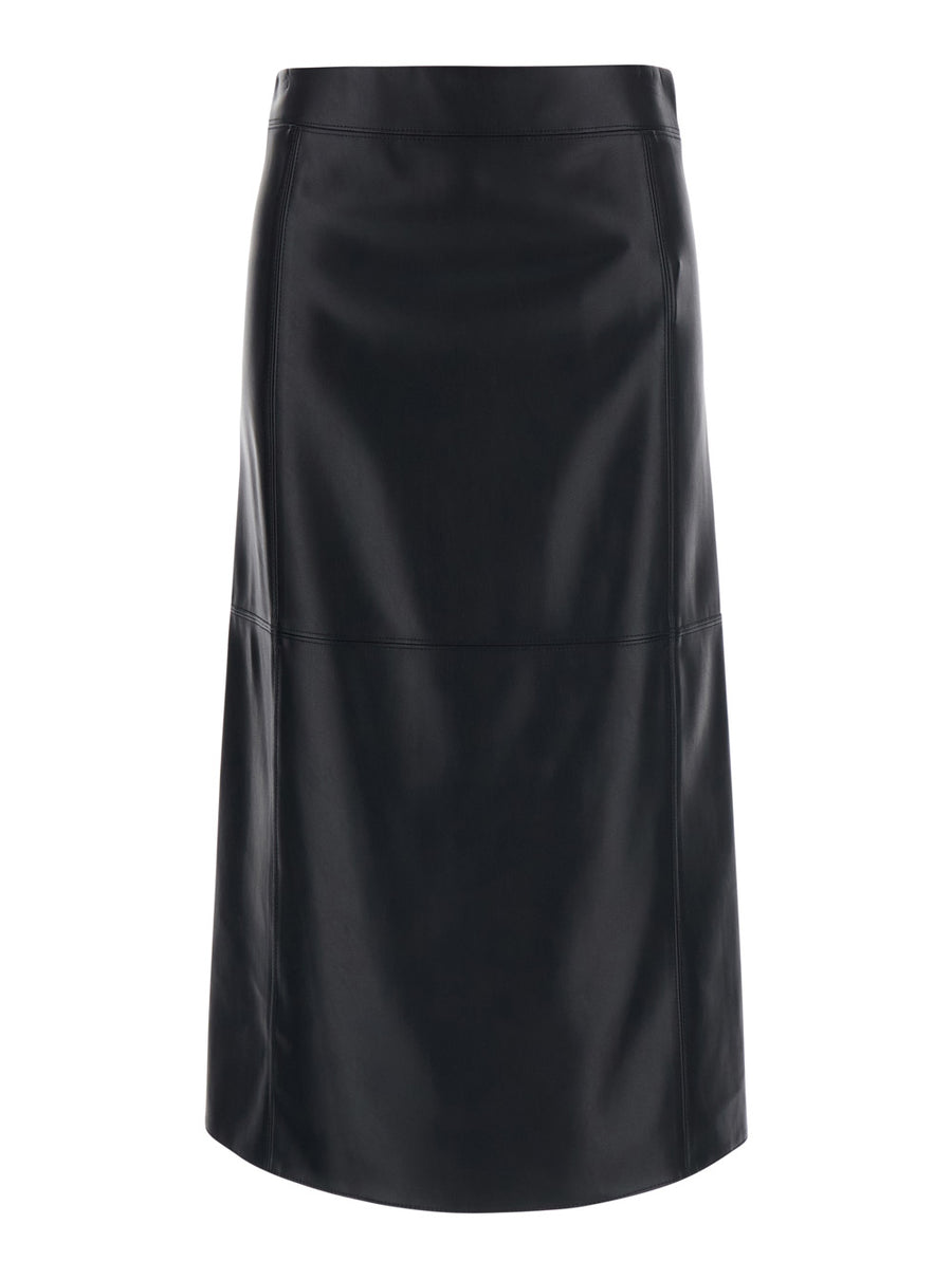 Midi Skirt Crisma Black Leather Polyester