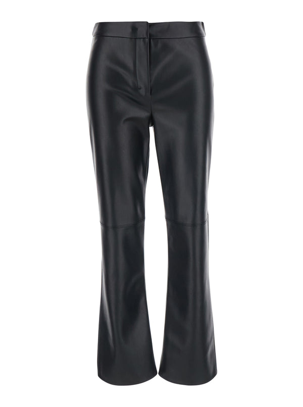 Pants, Black Ecoleather Polyester Trousers