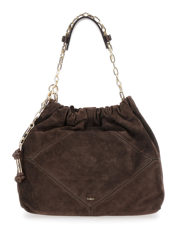 Shoulder Bag June Brown Suede