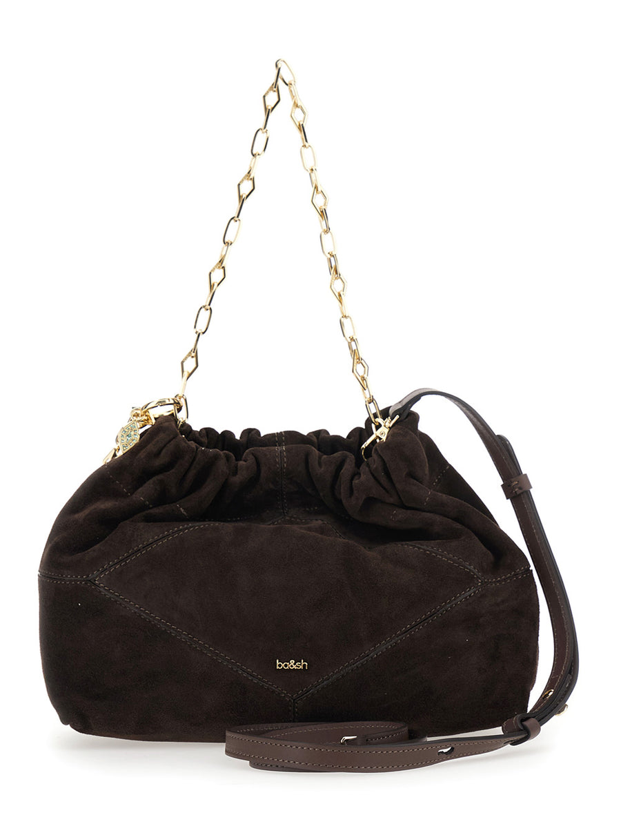 Shoulder Bag Brown Suede