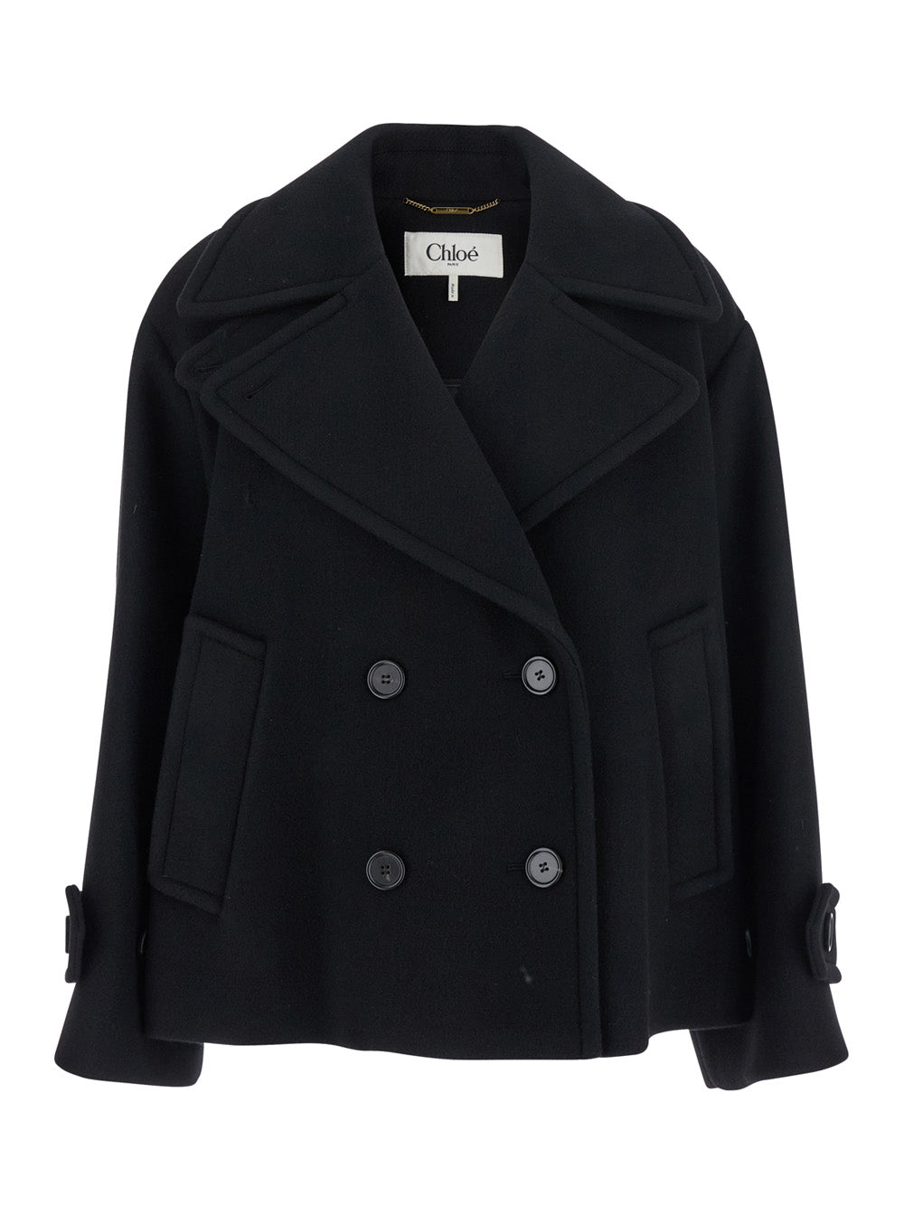 Ma96 Black Wool Polyamide Outerwear