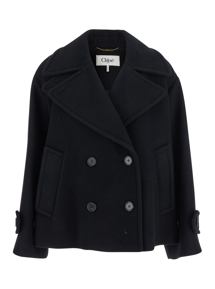 Ma96 Black Wool Polyamide Outerwear