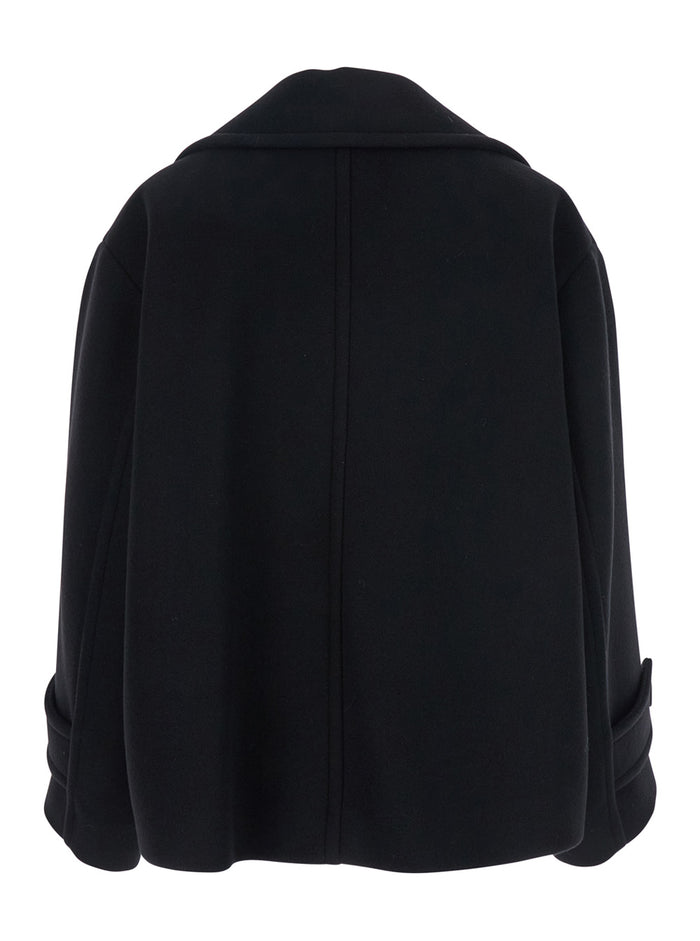 Ma96 Black Wool Polyamide Outerwear