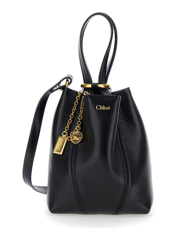 Shoulder Bag Spin Black Leather