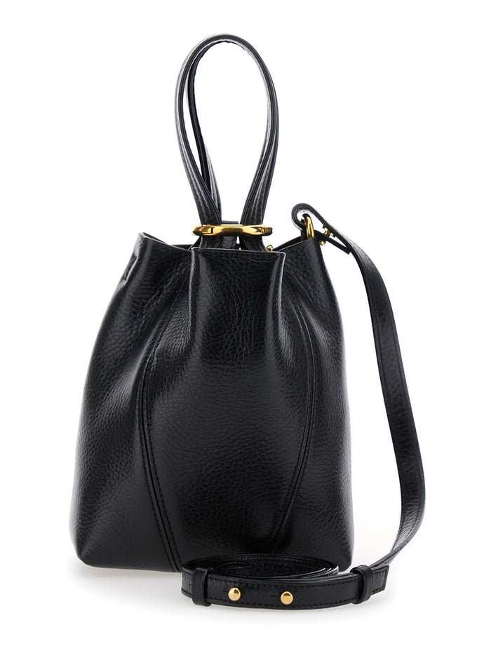S812 - Chloé Spin Black Leather Shoulder Bags
