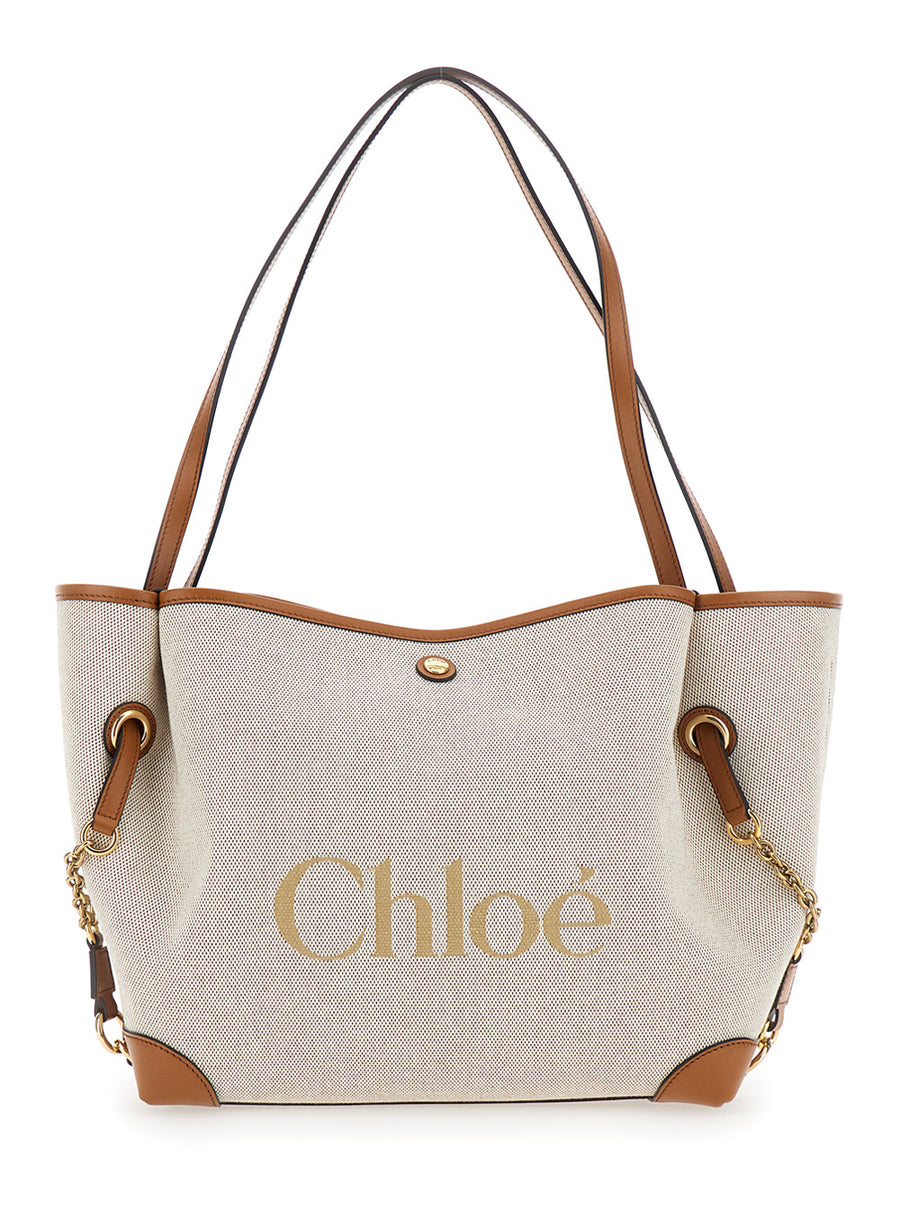 Tote Bag Clover Brown Cotton