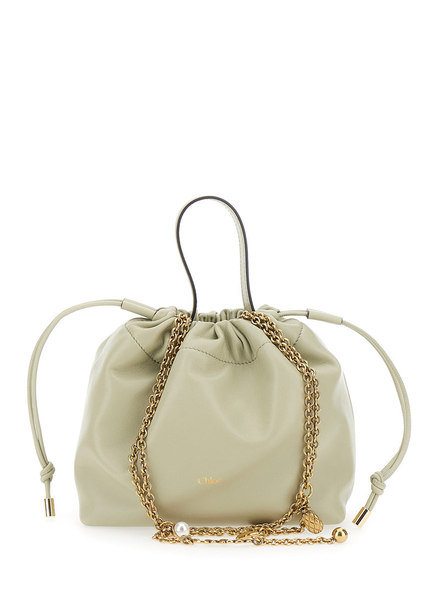 Shoulder Bag Icons Grey Leather