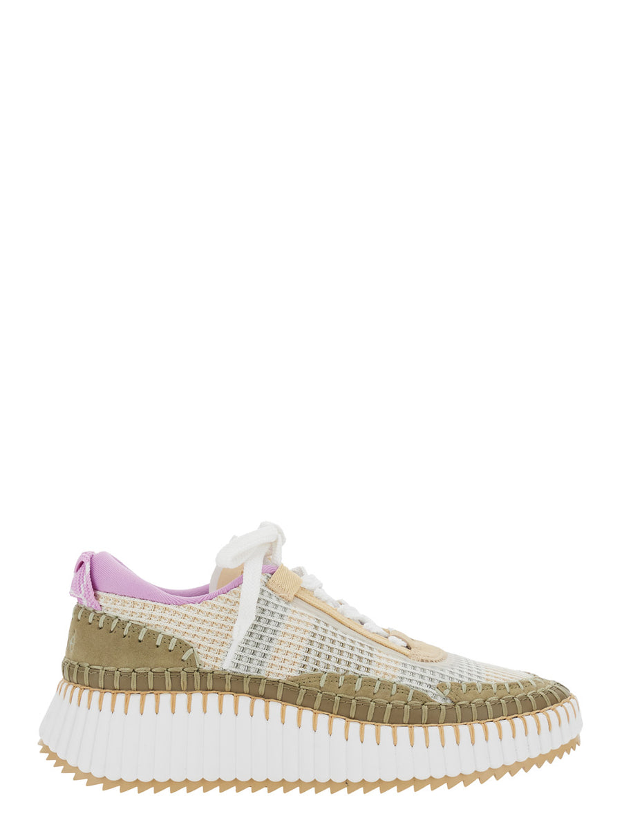 Platform Sneakers Nama Beige Suede Polyester Trainers