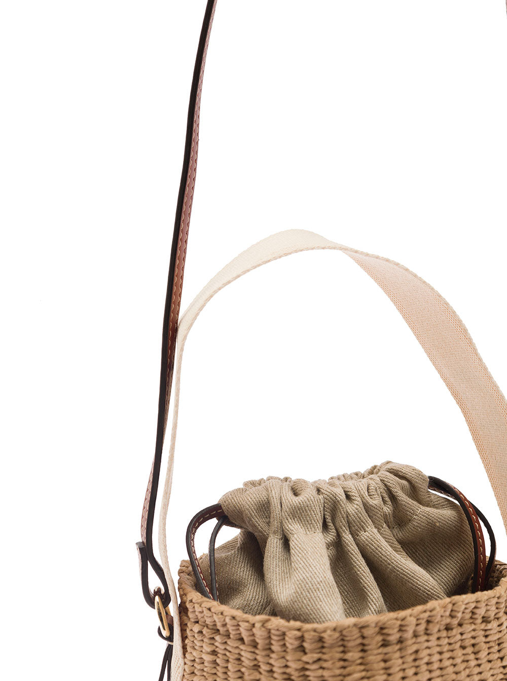 Beige Raffia Woody Small Handbag Paper Hand Bags