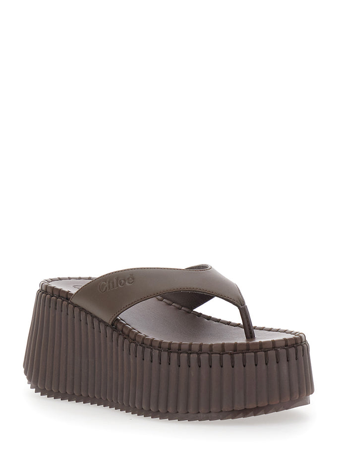 10x - Nama Brown Leather Flat Shoes