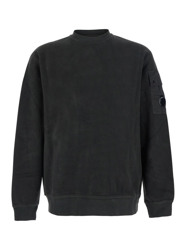 Round Neck Sweatshirt Grey Fleece Cotton Sweatshirts