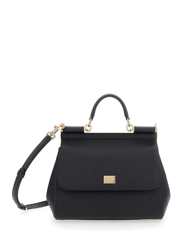 Handbag Sicily Black Leather Cotton Handbags