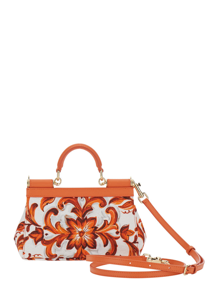 Sicily Embellished Orange Hand Bags
