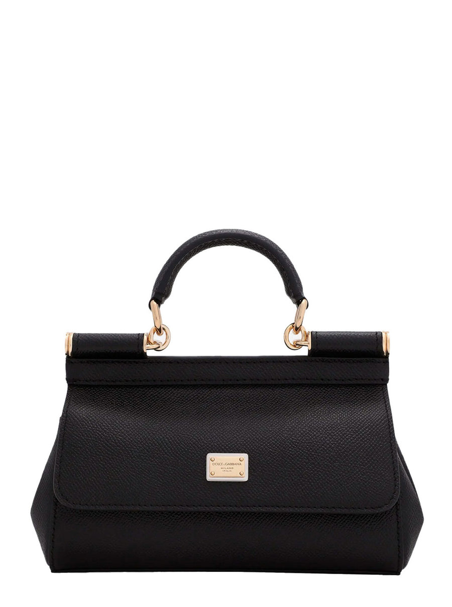 Handbag Sicily Small Black Grained Leather Handbags