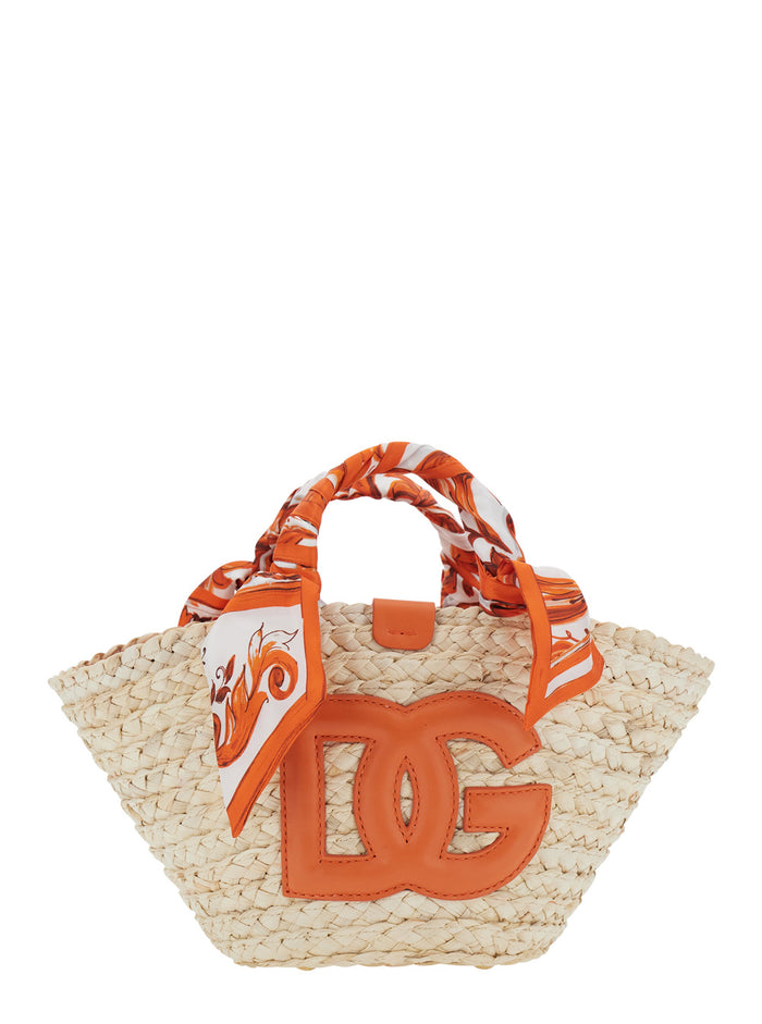 Coffa Maiolica Print Orange Hand Bags
