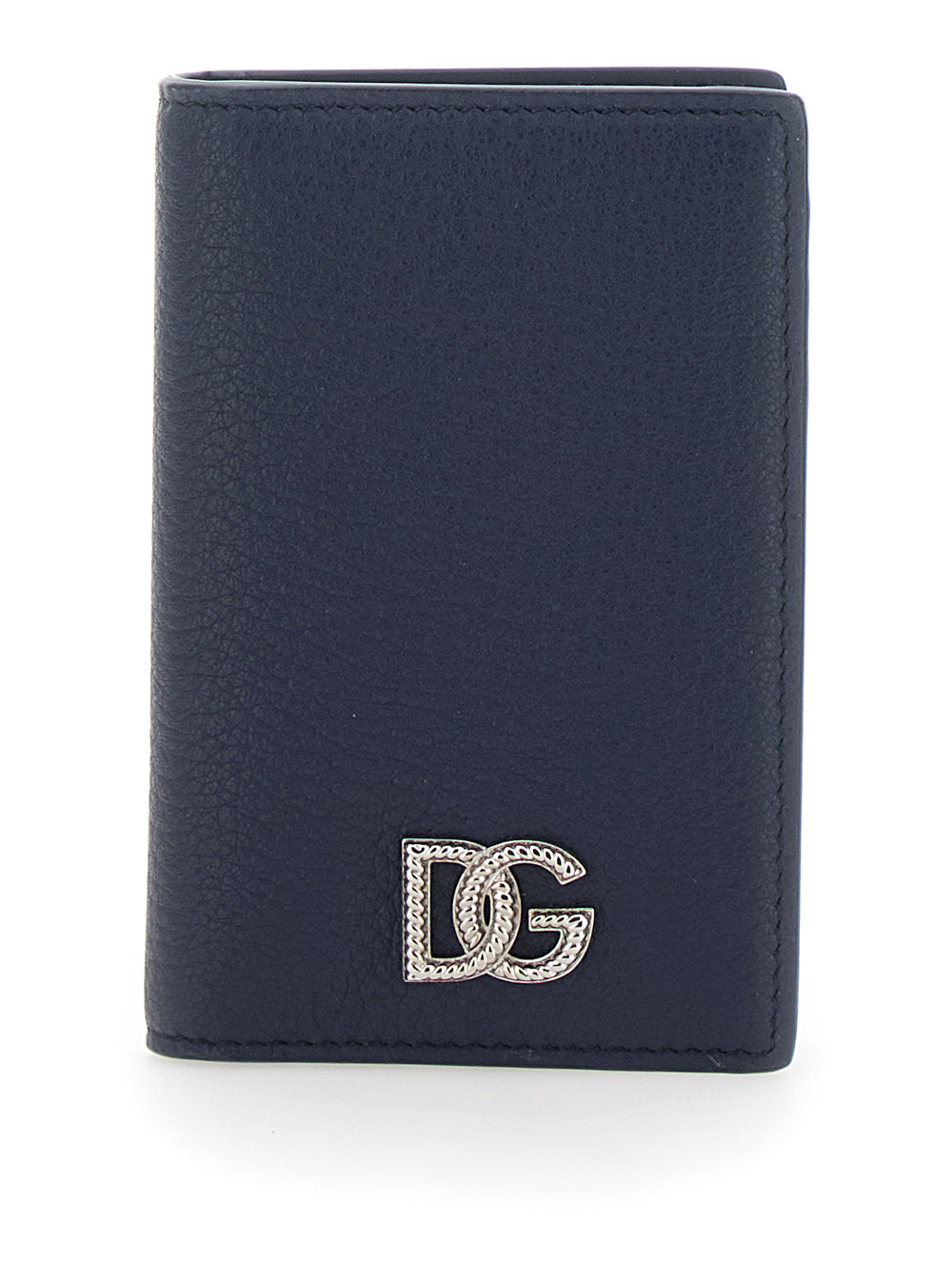 Grained Logo Trochon Dg Blu Leather Products