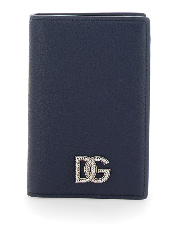 Cardholder Blue Grained Leather Accessory
