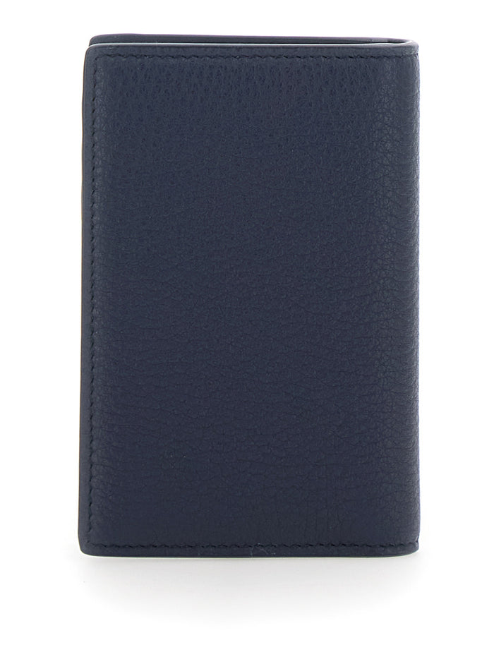 Grained Logo Trochon Dg Blu Leather Products