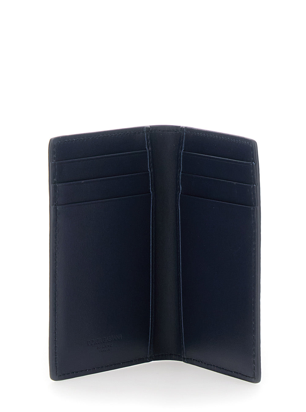 Grained Logo Trochon Dg Blu Leather Products