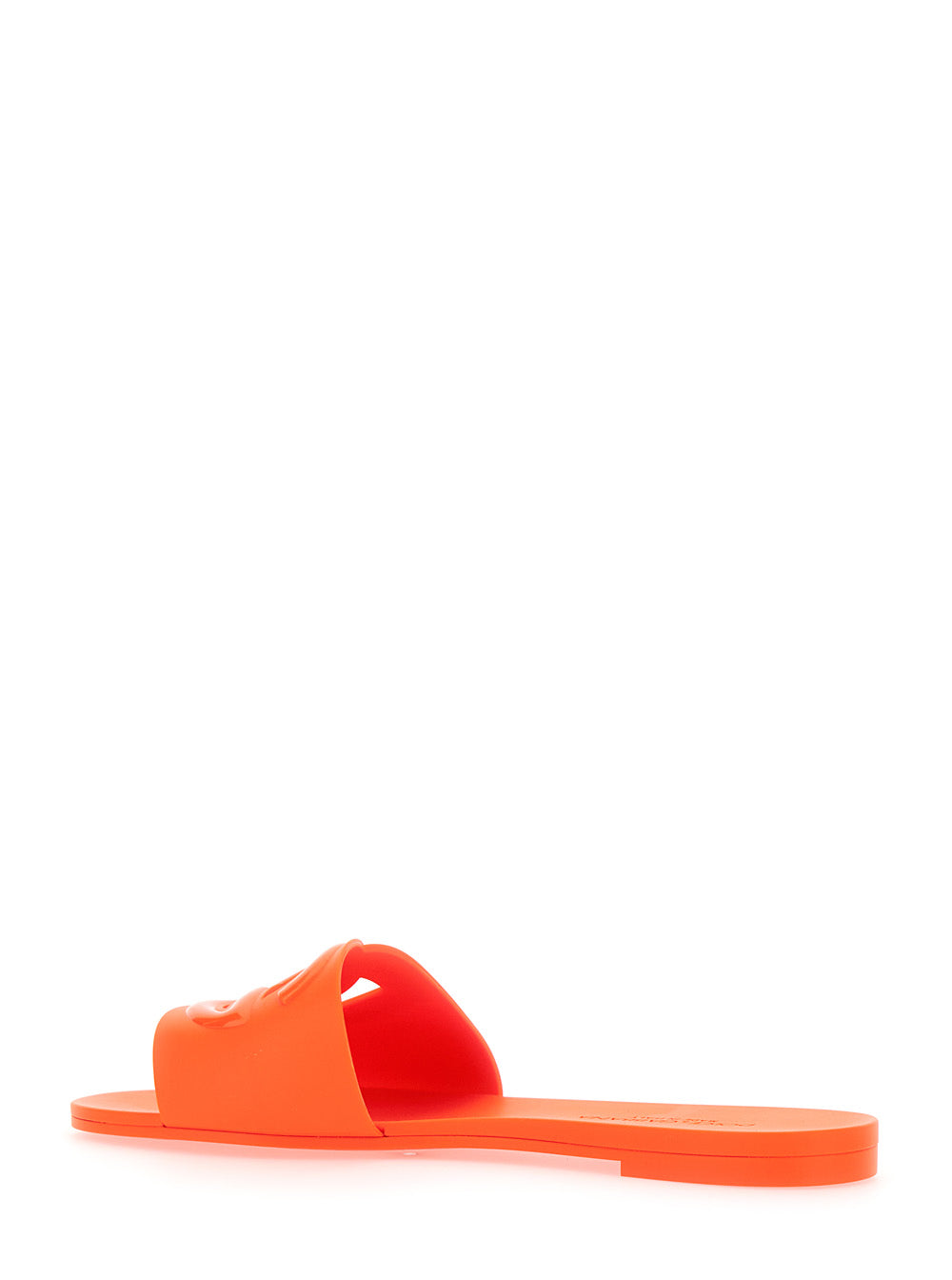 Cutout Jelly Slides Orange Flat Shoes