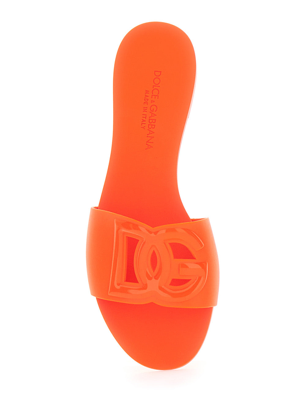 Cutout Jelly Slides Orange Flat Shoes
