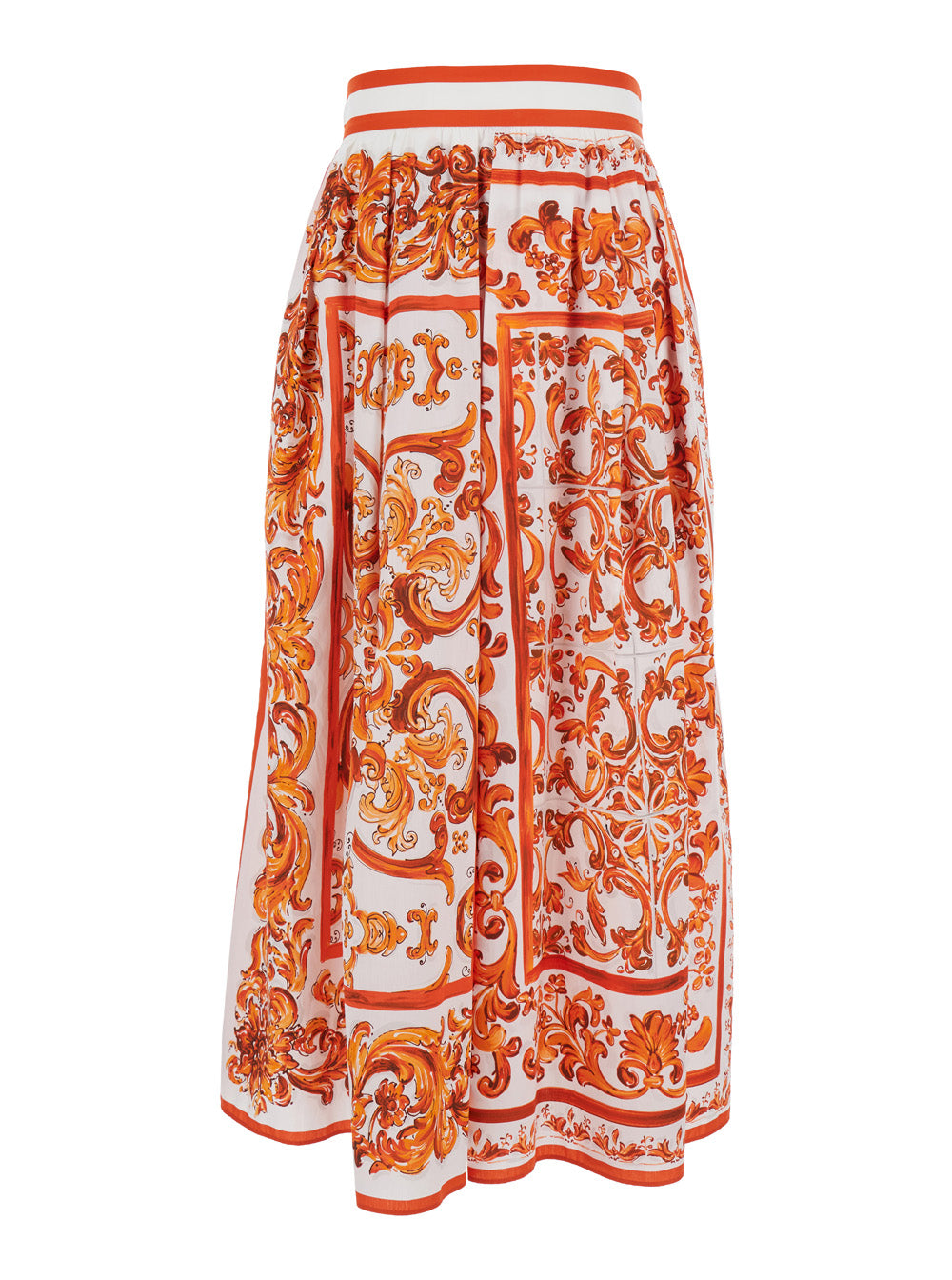 Maiolica Midi Skirt Orange