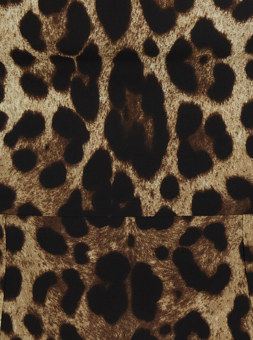 Brown Sleeveless Midi Dress With All-Over Leopard Print Silk Stretch For Women