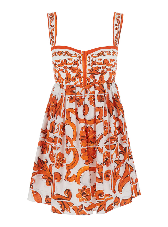 Maiolica Mini Dress Orange