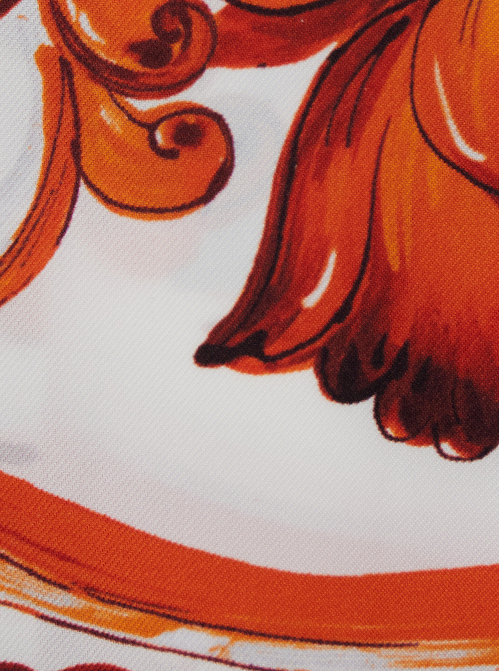 Maiolica Print Twilly Silk Orange Scarfs And Foulards