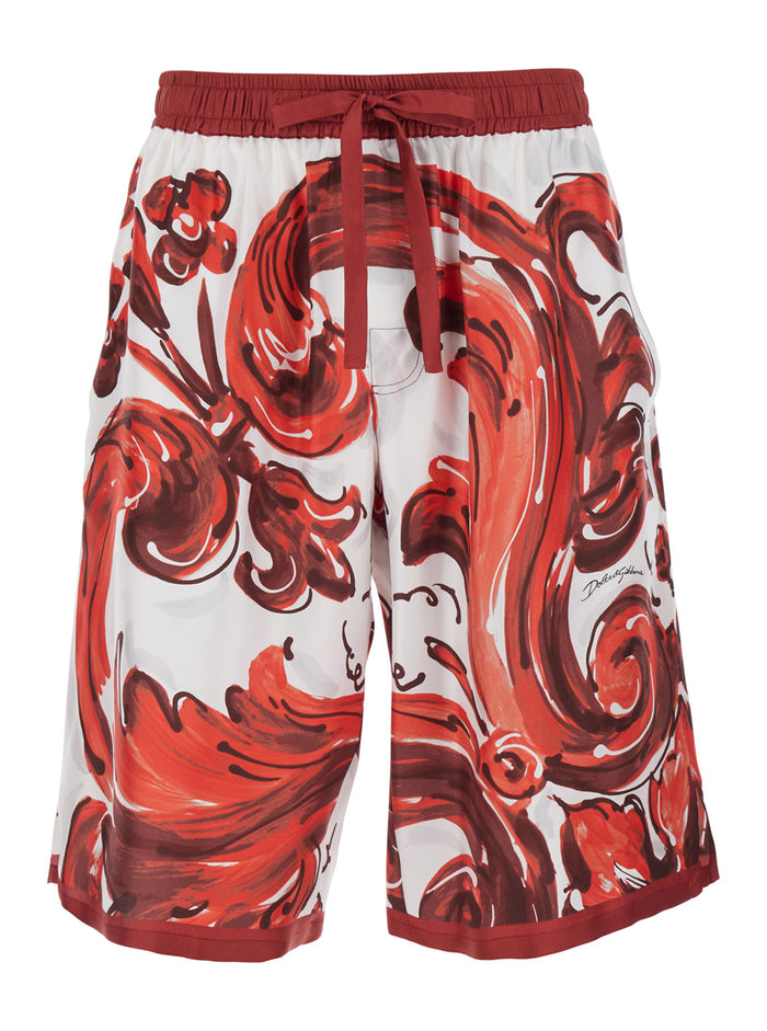 Mc Maiolica Corallo Bordeaux Shorts And Bermuda