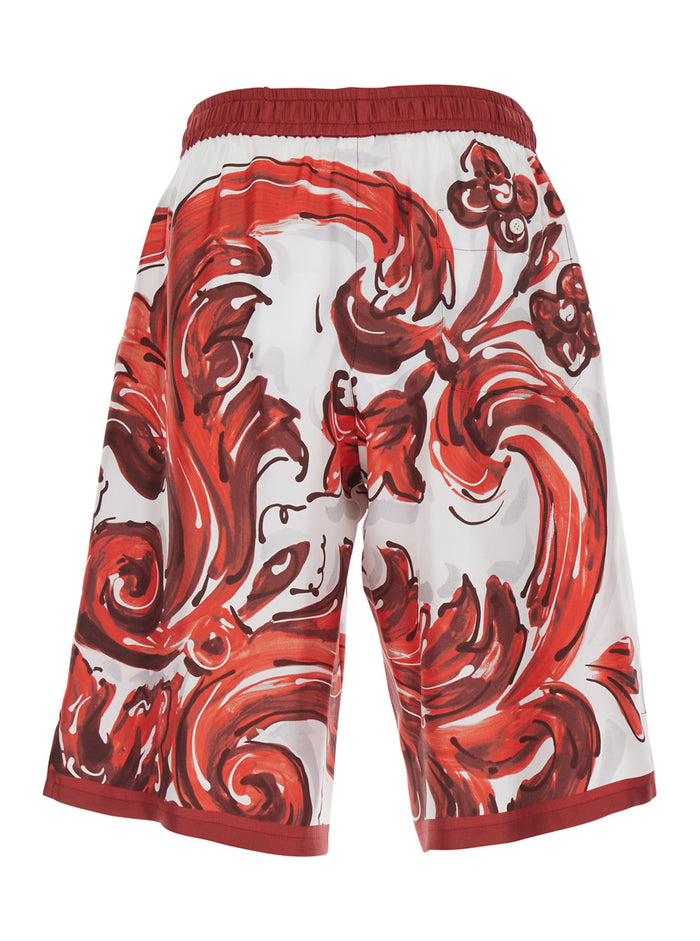 Mc Maiolica Corallo Bordeaux Shorts And Bermuda