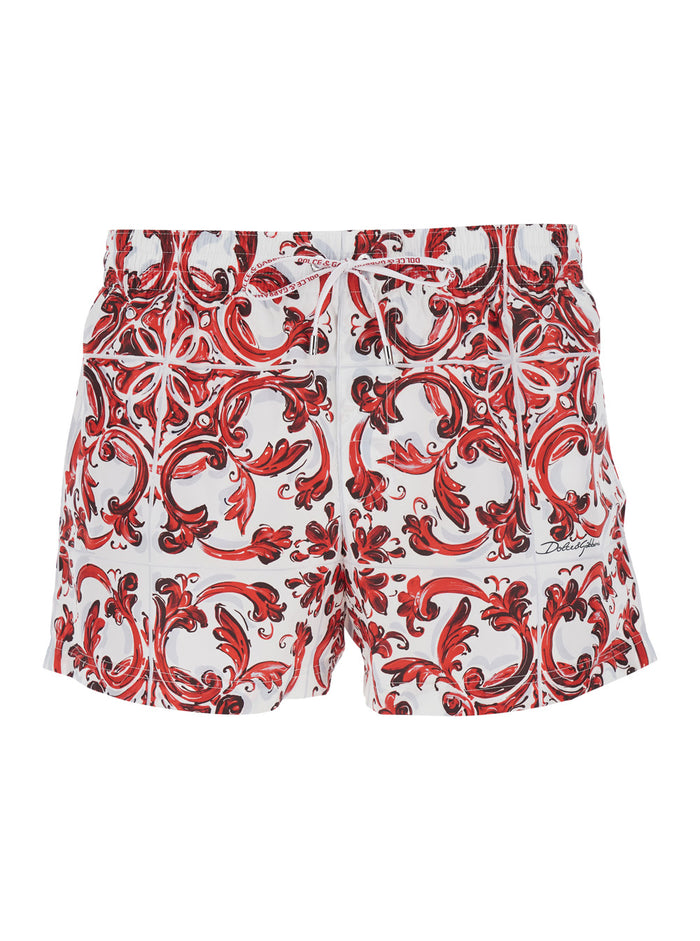 Shorts Maiolica Corallo Bordeaux Beachwear