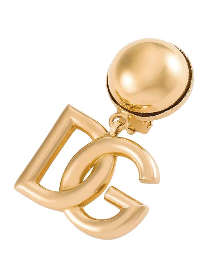 Earrings Pop With Pendant Logo And Clip Design Metallic Brass For Women