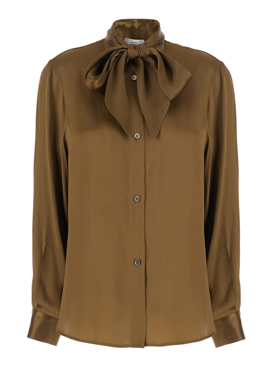 Shirt Green Acetate And Silk Blouses