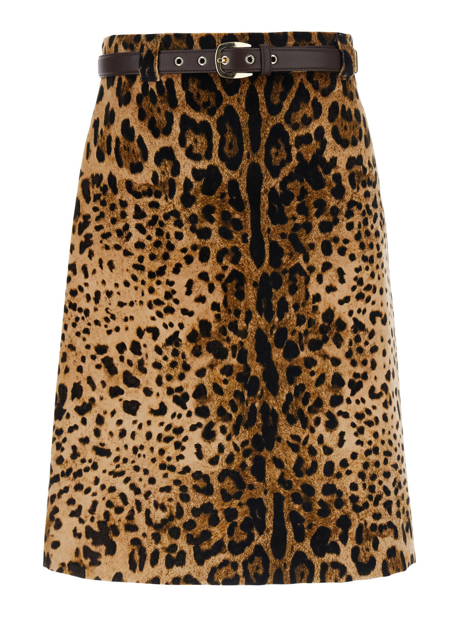 Skirt Falange Brown Velvet Cotton