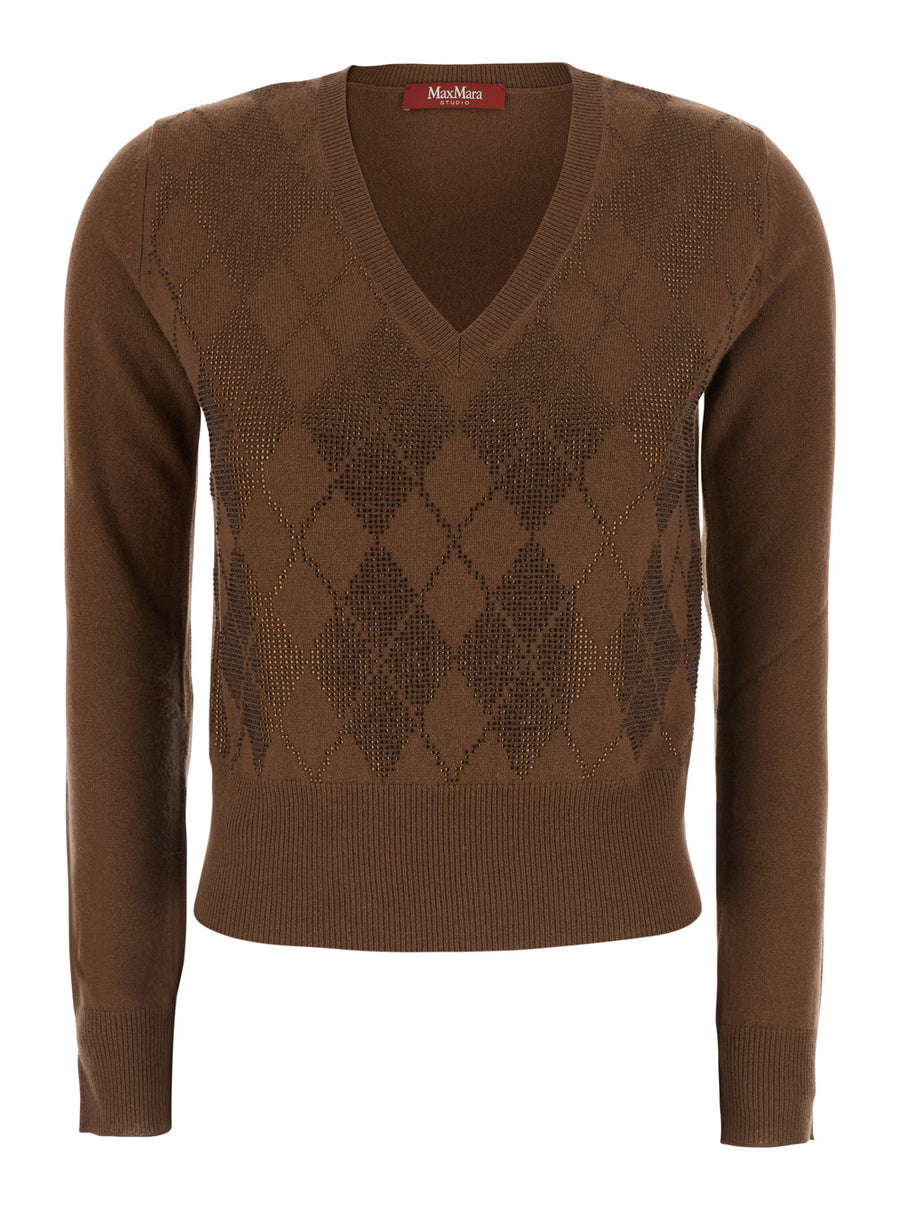 Sweater Mstliuti Brown Wool And Cashmere Tops
