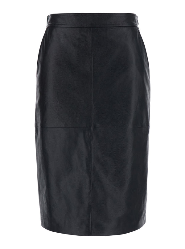 Skirt Timore Black Leather Lamb