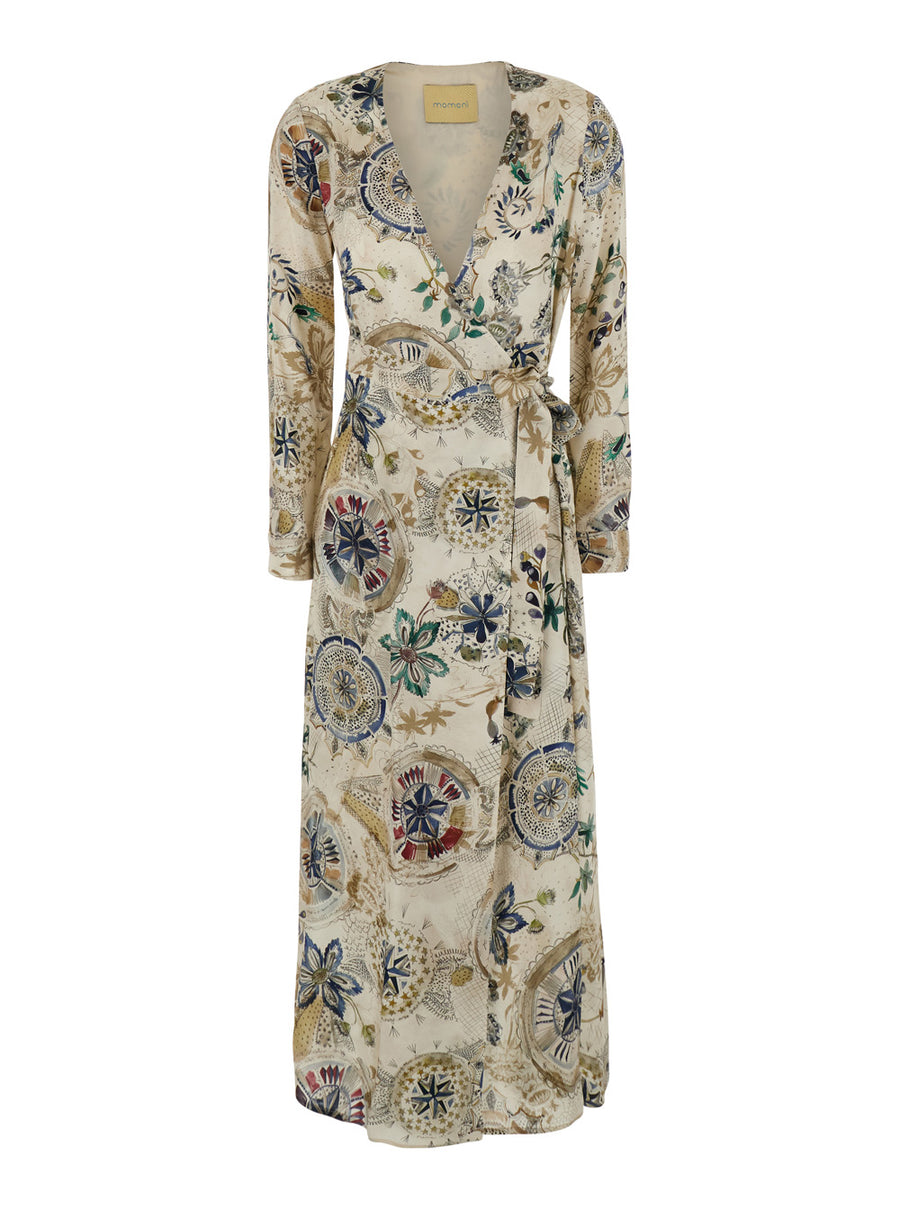 Dress V-Neck White Viscose