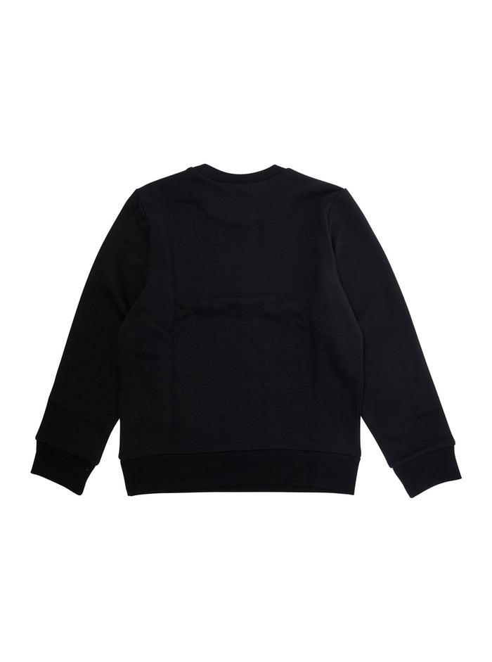 Crewneck Sweatshirt With Maxi Logo Print Black Cotton Girl Sweatshirts