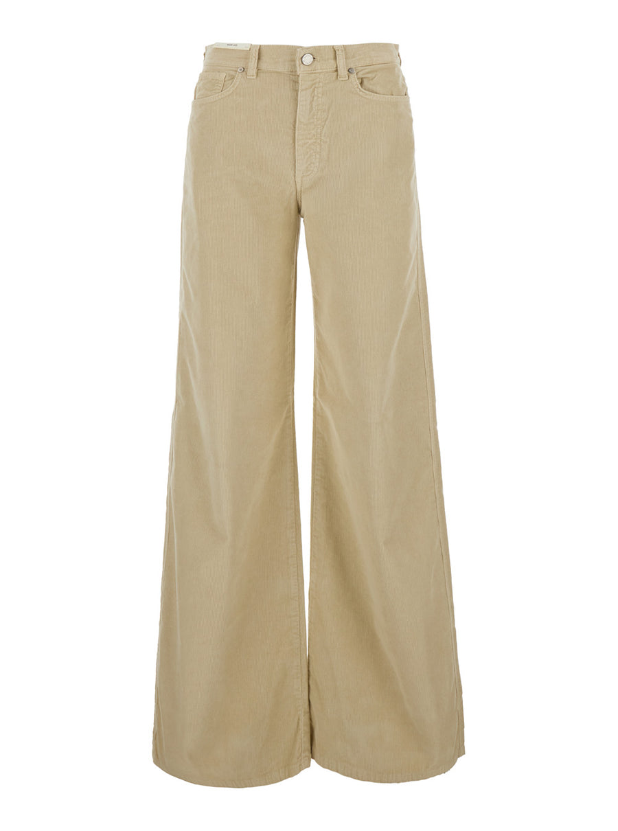 Corduroy Trousers Cindy Beige Cotton