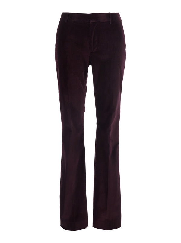 Trousers Straight-Leg Corduroy Burgundy