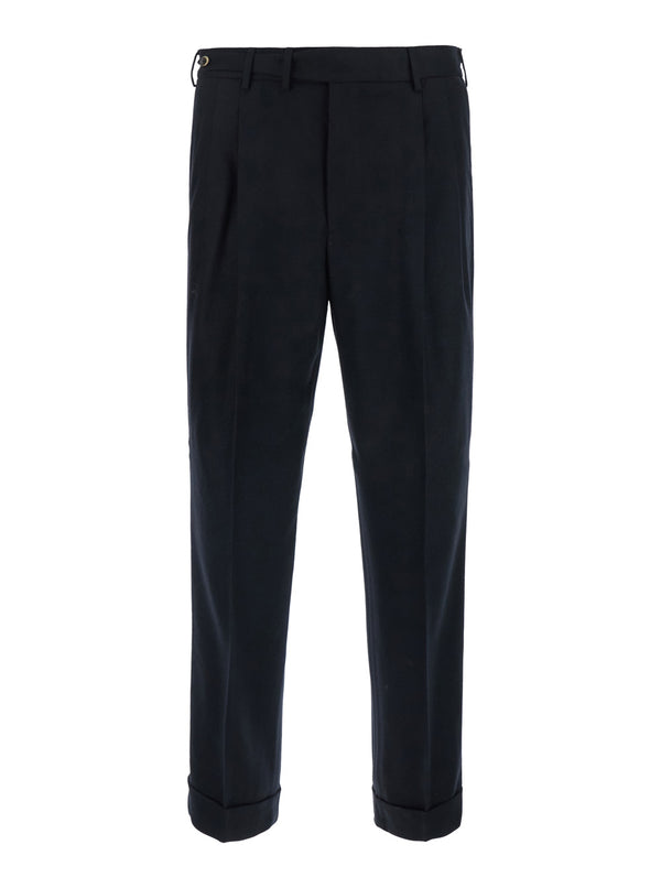 Pants Carrot 2 Pleat Black Trousers