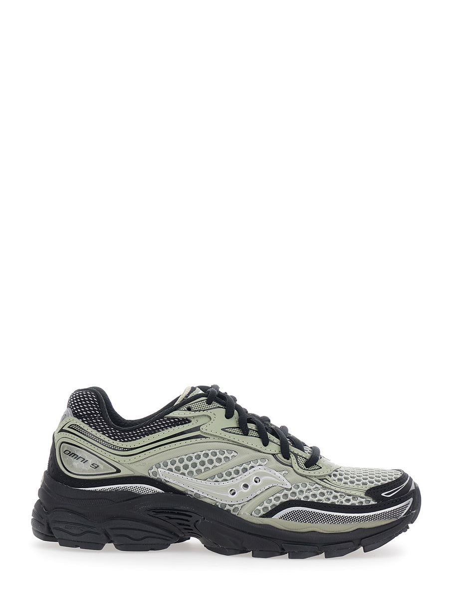 Sneakers With Mesh Upper, Green Sole Trainers